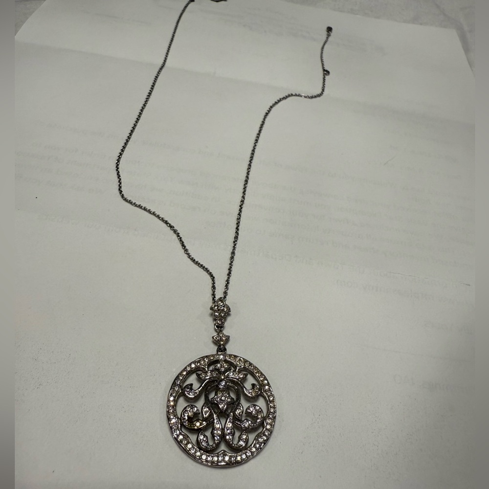 Nadri Elegant Silver with Crystal Necklace